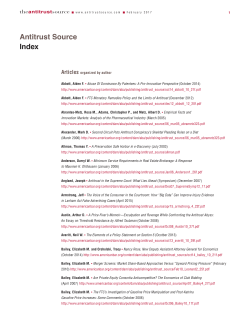 Antitrust Source Index - American Bar Association