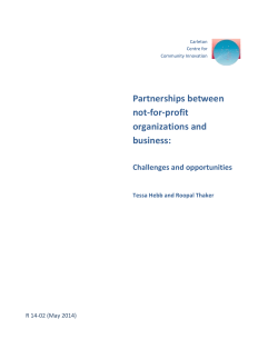 Partnerships between not-for-profit organizations and business:
