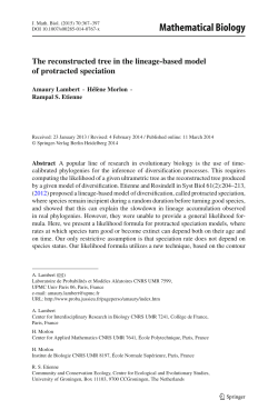 The reconstructed tree in the lineage-based model of