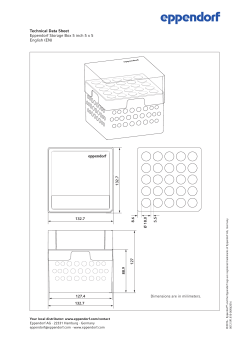 Technical Data Sheet Eppendorf Storage Box 5 inch 5 x 5 English