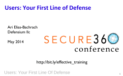 Users Your First Line of Defense