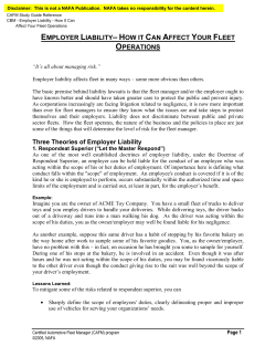 employer liability - CAFM/CAFS Fleet Certification