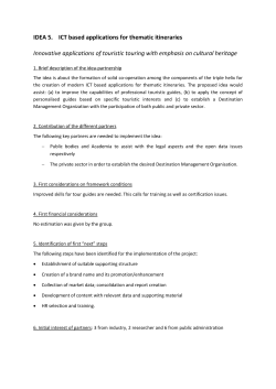 IDEA 5. ICT based applications for thematic itineraries Innovative