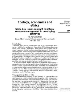 Ecology, economics and ethics