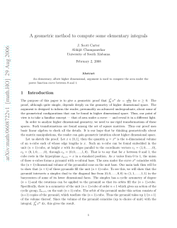 A geometric method to compute some