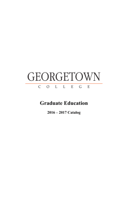 Graduate Education Catalog