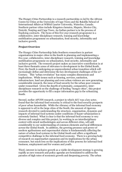 The Hungry Cities Partnership is a research partnership co