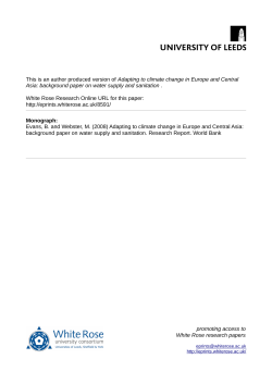 Adapting to climate change in Europe and Central Asia