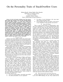 On the Personality Traits of StackOverflow Users