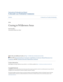Grazing in Wilderness Areas - Colorado Law Scholarly Commons
