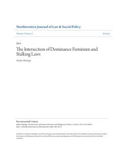 The Intersection of Dominance Feminism and Stalking Laws