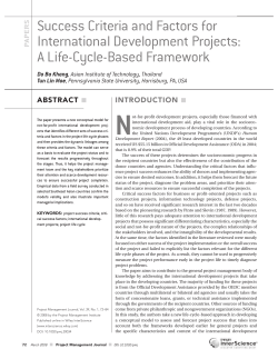 Success criteria and factors for international