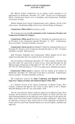 MARION COUNTY COMMISSION JANUARY 4, 2017 The Marion