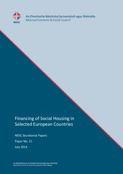 No. 11. `Financing of Social Housing in Selected European Countries`