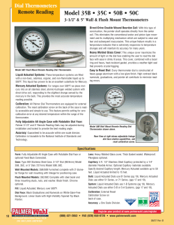 Model 35B &bull; 35C &bull; 50B &bull; 50C Dial Thermometers Remote Reading