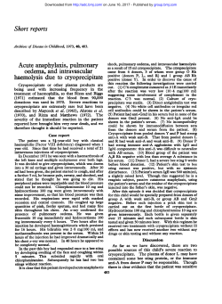 Short reports Acute anaphylaxis, pulmonary oedema, and