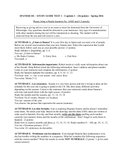 SPANISH 101 &ndash; STUDY GUIDE TEST 1