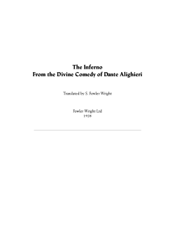 The Inferno From the Divine Comedy of Dante Alighieri