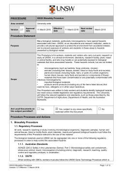 HS323 Biosafety Procedure