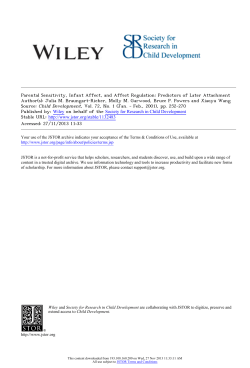 Parental Sensitivity, Infant Affect, and Affect Regulation: Predictors of