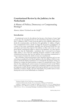 Constitutional Review by the Judiciary in the Netherlands
