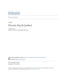 Diversity May Be Justified - BrooklynWorks