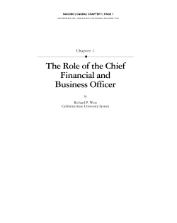 The Role of the Chief Financial and Business Officer