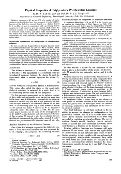 Physical Properties of Triglycerides IV. Dielectric Constant