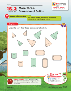 More Three- Dimensional Solids