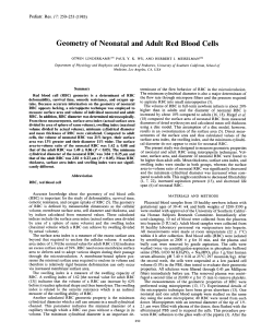 Geometry of Neonatal and Adult Red Blood Cells