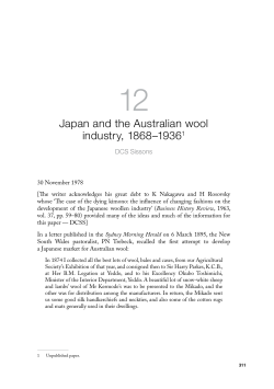 Japan and the Australian wool industry, 1868 - ANU Press
