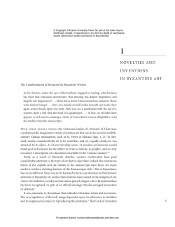 NOVELTIES AND INVENTIONS IN BYZANTINE ART