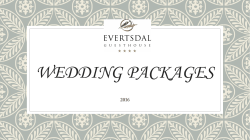 Evertsdal Wedding package Set Menu