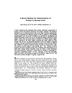 A Biuret Method for Determination of Protein in Normal Urine