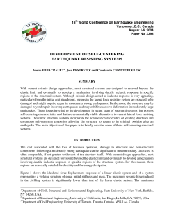 Development of Self-Centering Earthquake Resisting Systems