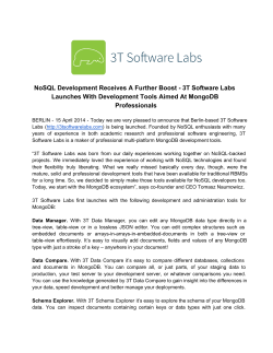 NoSQL Development Receives A Further Boost 3T Software Labs