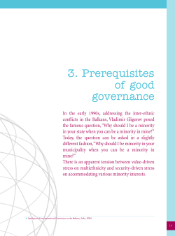 3. Prerequisites of good governance