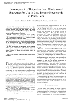 Development of Briquettes from Waste Wood (Sawdust) for Use in