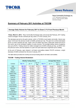 Summary of February 2011 Activities at TOCOM
