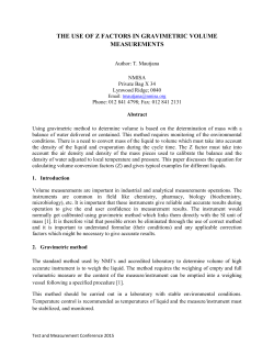 the use of z factors in gravimetric volume measurements