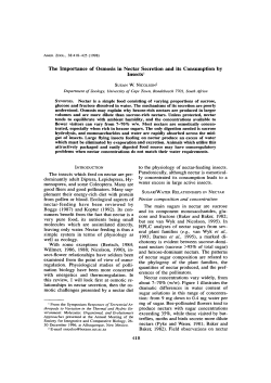 The Importance of Osmosis in Nectar Secretion and its Consumption