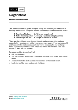 Logarithms - University of Hull