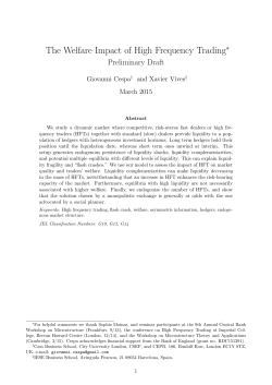 The Welfare Impact of High Frequency Trading