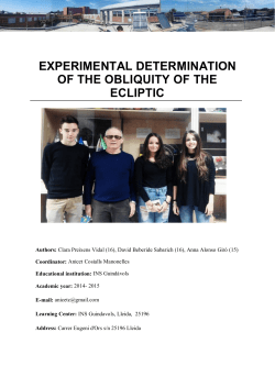experimental determination of the obliquity of the ecliptic