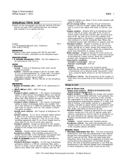 Anhydrous Citric Acid - US Pharmacopeial Convention
