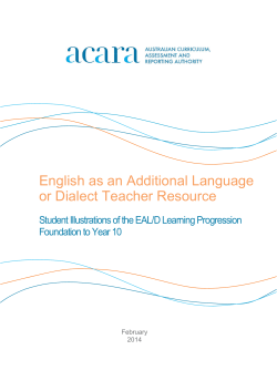 Student Illustrations of the EAL/D Learning Progression