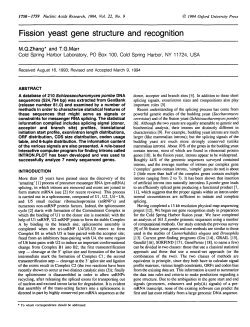 Fission yeast gene structure and recognition