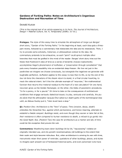 Gardens of Forking Paths: Notes on Architecture`s Ingenious