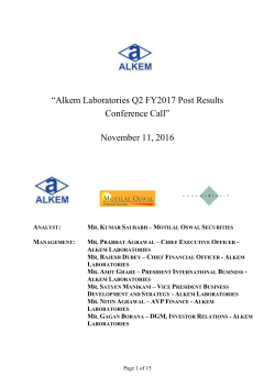 Earnings Call Q2FY17