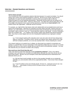 Interviews-Sample Questions and Answers